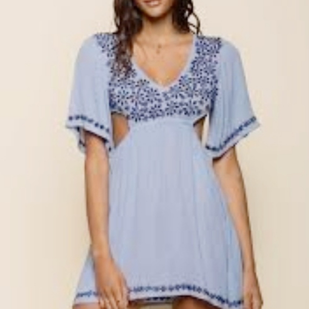 RAGA marrakesh cutout mini embroidered dress